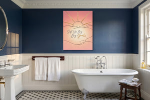 Soft Golden Sunrise โ soft golden sunrise small bathroom interior 2 1port flush print