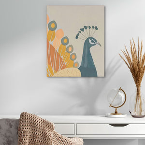 Soft Peacock - Large Abstract Canvas Print