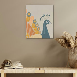 Soft Peacock - Minimalist Earth Tones Canvas Wall Art
