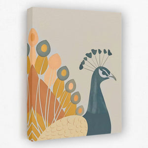 Soft Peacock - Animals Canvas Wall Art