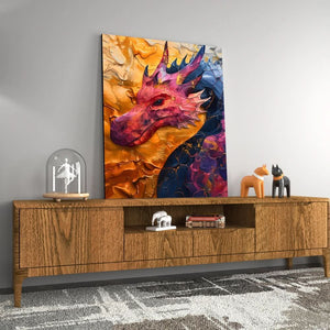 Solar Flare Dragon - Large Contemporary Canvas Print