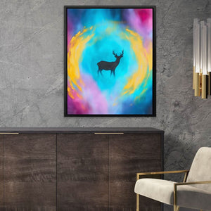 Spectrum Guardian - Pink and Purple Wall Art in Black Frame