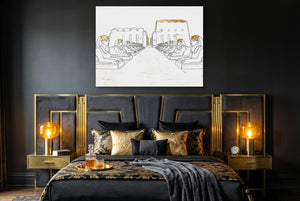 Sphinxes Temple Avenue โ sphinxes temple avenue bedroom with window 2 1land flush print