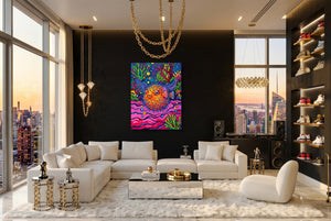 Spiny Ocean Orb โ spiny ocean orb modern living room interior 2 1port flush print