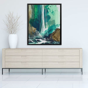 Splashing Waterfall - Oversized Nature Canvas Wall Art