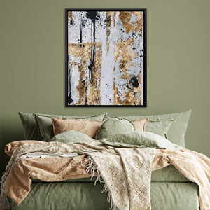 Spots Gold And Black - Gold Wall Art