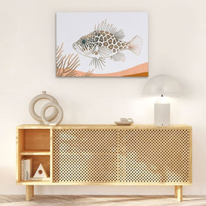 Spotted Rock Fish - Watercolor Neutral Canvas Wall Art