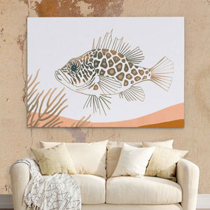 Spotted Rock Fish - Coastal Wall Art in Black Frame