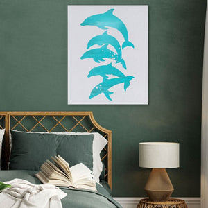 Stacked Dolphins - Wall Art for Bathroom