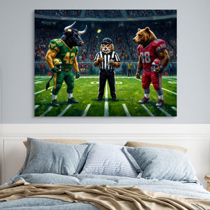 Stadium Referee Showdown โ stadium referee showdown sq blue bedroom 1land flush print