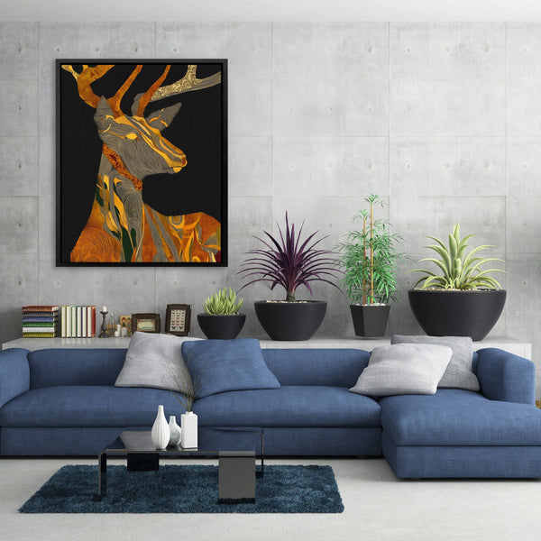 Stag Autumn Fire in a room