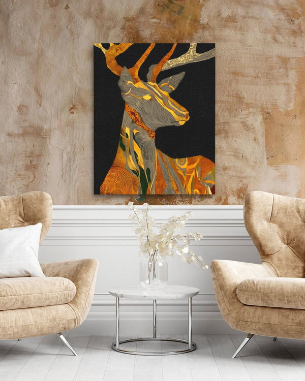 Stag Autumn Fire in a room