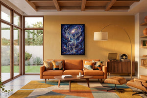 Stag Cosmic Glow โ stag cosmic glow living room interior space 1port framed black