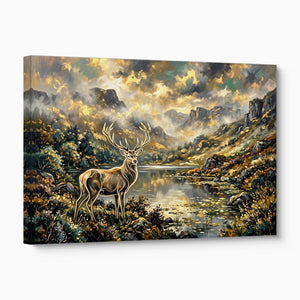 Stag Golden Lake โ stag golden lake angled flush print