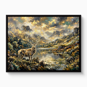 Stag Golden Lake โ stag golden lake white studio framed black