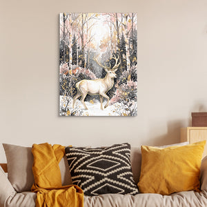 Stag Winter Glow — stag winter glow sq luxury couch walls 1port flush print