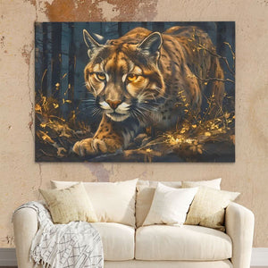 Stalking Lynx - Brown Wall Art for Office