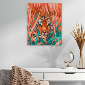 Stalking Tiger - Large Abstract Canvas Print