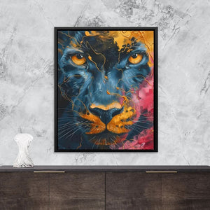 Starlit Roar - Blue Wall Art for Living Room