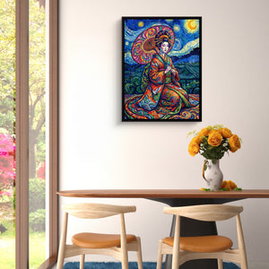 Starry Night Geisha - Luxury Wall Art