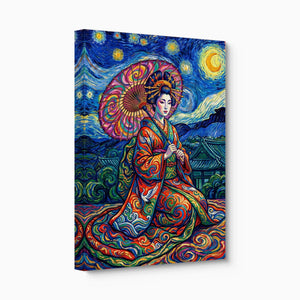 Starry Night Geisha - Luxury Wall Art