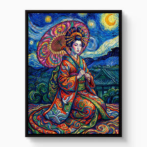 Starry Night Geisha - Luxury Wall Art