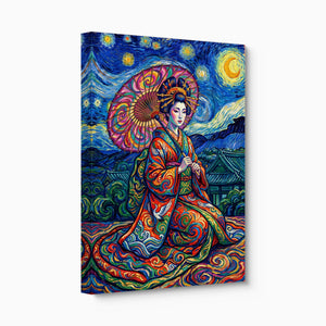 Starry Night Geisha โ starry night geisha angled flush print