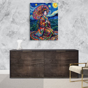 Starry Night Geisha โ starry night geisha sq luxurious room granite wall 1port flush print