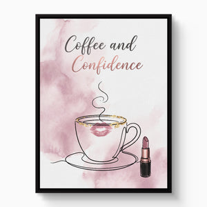 Steaming Coffee Confidence โ steaming coffee confidence white studio framed black