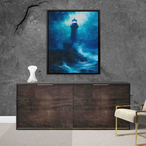 Stormy Wave - Beach Wall Art in Black Frame