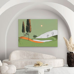 Sunday Golf - Green Wall Art for Hallway