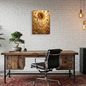 Sunflower Golden Meadow โ sunflower golden meadow sq bonsai office 1port flush print