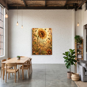 Sunflower Golden Meadow โ sunflower golden meadow sq coffe shop far 1port flush print