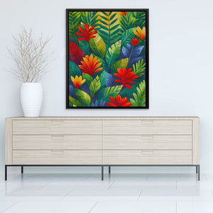 Sunlit Bloom - Green Wall Art for Office
