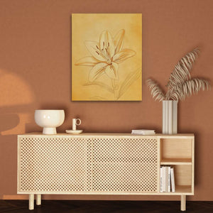 Sunlit Blossom - Beige Nature Canvas Print
