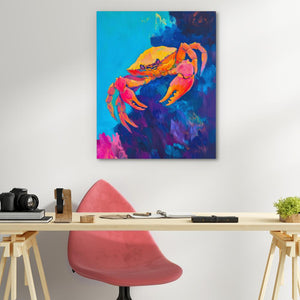 Sunlit Coral Crab - Luxury Wall Art