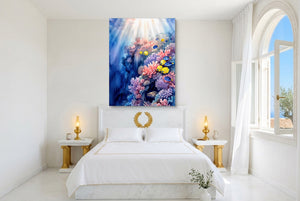 Sunlit Coral Kingdom โ sunlit coral kingdom bedroom with window 1port flush print