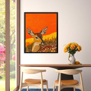 Sunset Deer Gaze - Luxury Wall Art