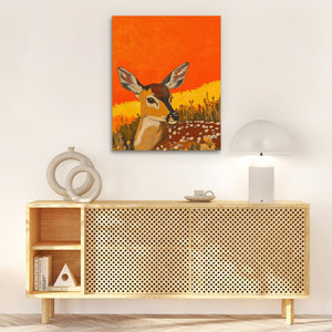 Sunset Deer Gaze - Luxury Wall Art