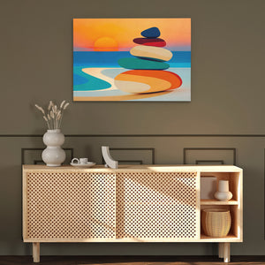 Sunset Stone Balance - Luxury Wall Art