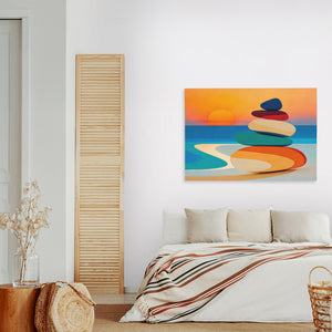 Sunset Stone Balance - Luxury Wall Art