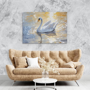 Sunset Swan - Luxury Wall Art