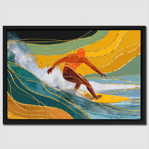 Surfers Golden Flow - Luxury Wall Art
