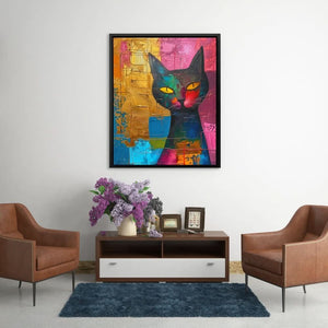 Surreal Black Cat - Cat Art for Bedroom