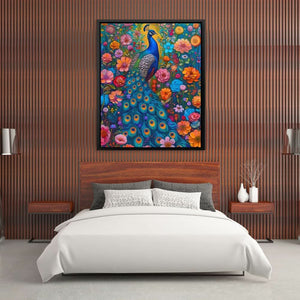Surreal Peacock - Blue Wall Art