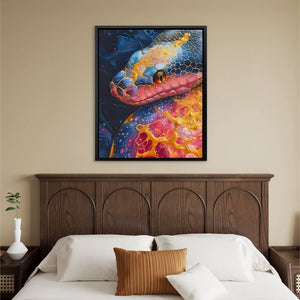 Surreal Snake - Surrealism Gold Canvas Wall Art