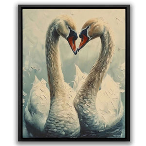 Swan Love - Neutral Nature Canvas Print