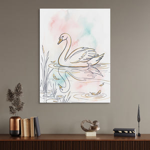 Swan Serene Waters โ swan serene waters sq office desk wall 1port flush print