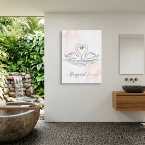 Swans Pink Heart โ swans pink heart sq outdoor bathroom 1port flush print