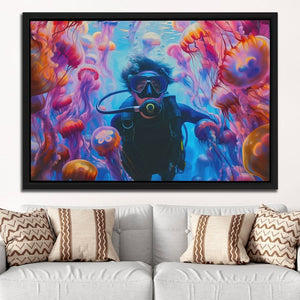 Swimming with Jellyfish - Luxury Wall Art
